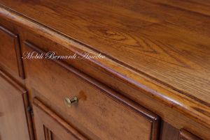 Credenza in legno massiccio con 4 ante e 4 cassetti da taverna o cucina